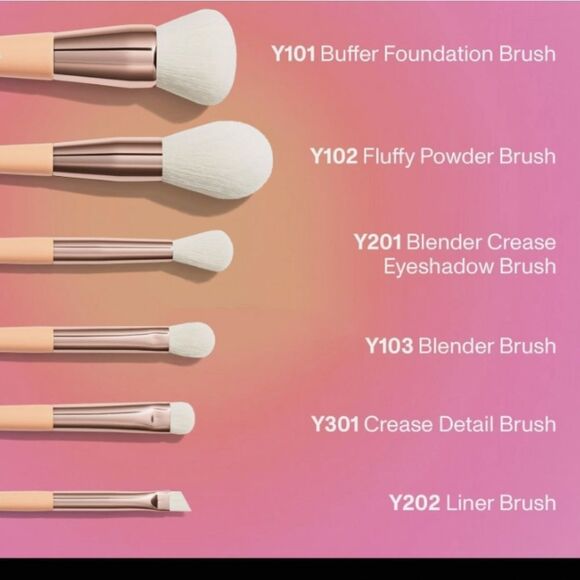 Morphe Aurascape 6-PC Face & Eye Teavel Brush Set - Picture 7 of 9